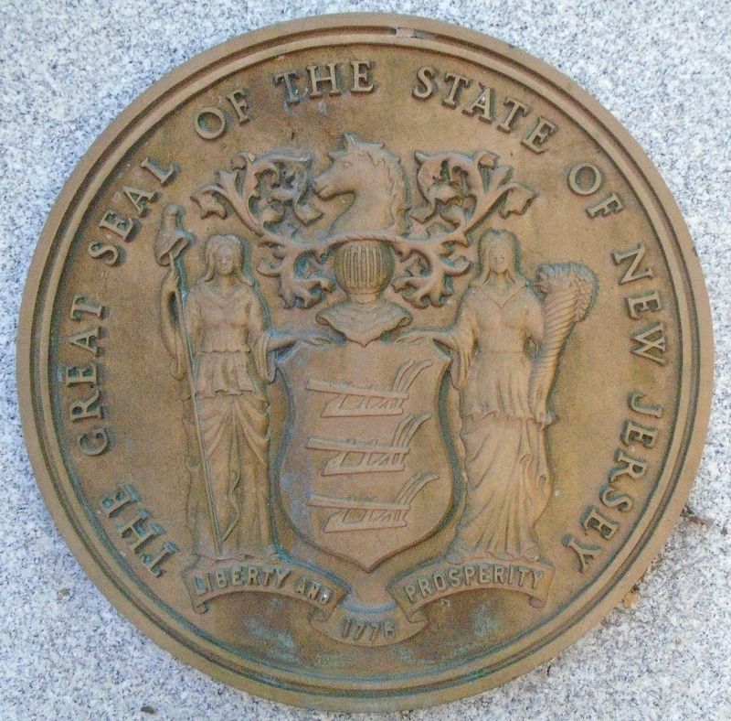 New Jersey Seal on Memorial Obelisk image. Click for full size.