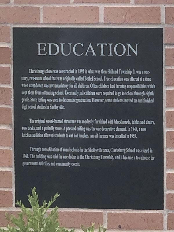 Clarksburg School Marker Closeup (Left) image. Click for full size.