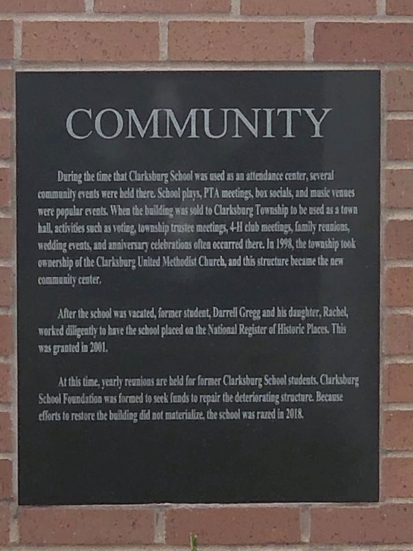 Clarksburg School Marker Closeup (Right) image. Click for full size.