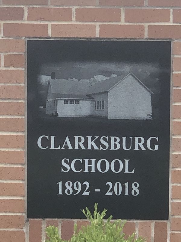 Clarksburg School Marker Closeup (Center) image. Click for full size.