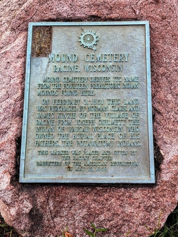 Mound Cemetery Marker. Click for full size. Mound Cemetery Marker image. Click for full size.