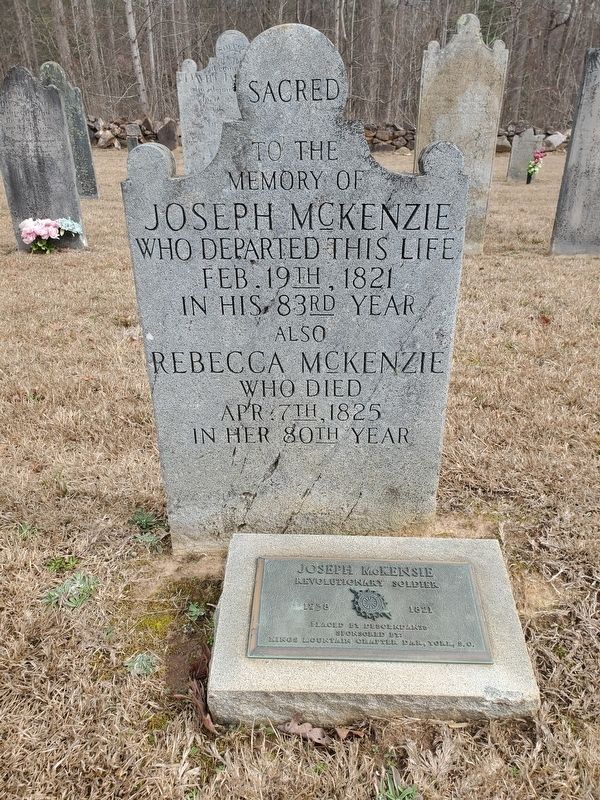 Burial site of Joseph McKenzie listed on the marker image. Click for full size.