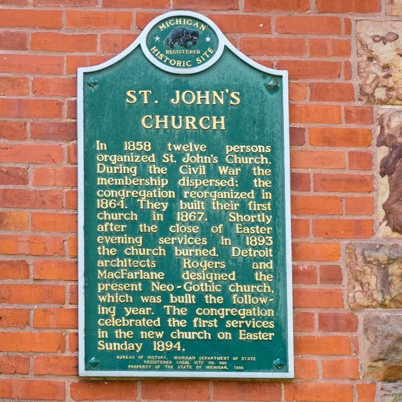 St. John’s Church Marker. Click for full size. St. John’s Church Marker image. Click for full size.