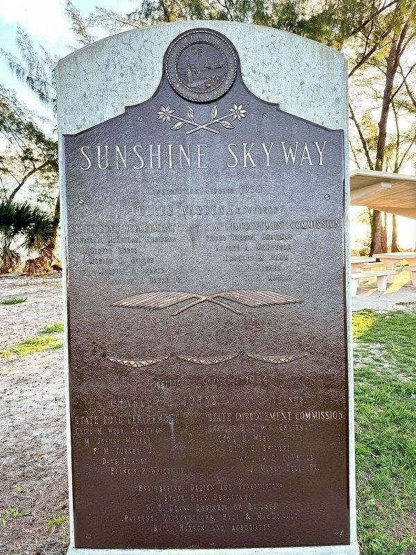 Sunshine Skyway Bridge Dedication Plaque. Click for full size. Sunshine Skyway Bridge Dedication Plaque image. Click for full size.