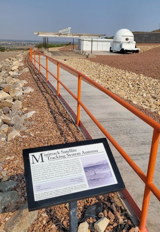 The Minitrack Satellite Tracking System Antenna and Marker. Click for full size. The Minitrack Satellite Tracking System Antenna and Marker image. Click for full size.