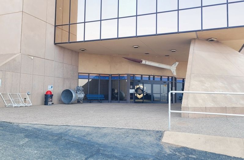 The view of the H-1 Rocket Engine and Marker at the entrance to the museum. Click for full size. The view of the H-1 Rocket Engine and Marker at the entrance to the museum image. Click for full size.
