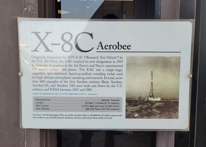X-8C Aerobee Marker. Click for full size. X-8C Aerobee Marker image. Click for full size.