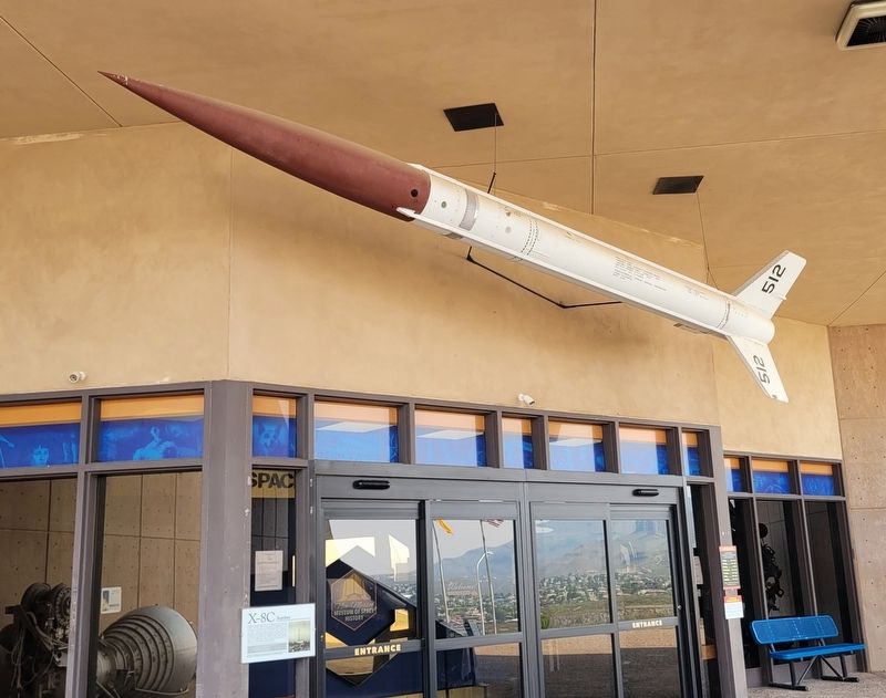 The X-8C Aerobee rocket and Marker. Click for full size. The X-8C Aerobee rocket and Marker image. Click for full size.
