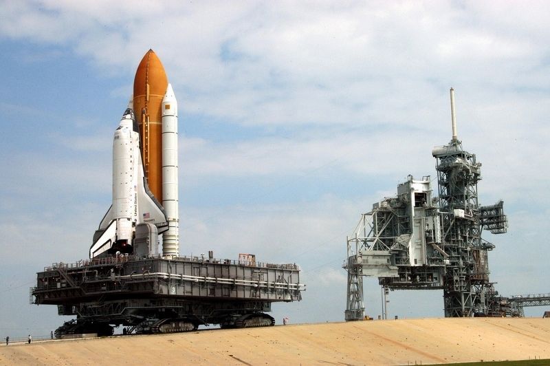 The Space Shuttle Discovery STS-114 on the Crawler Transporter. Click for full size. The Space Shuttle Discovery STS-114 on the Crawler Transporter image. Click for full size.