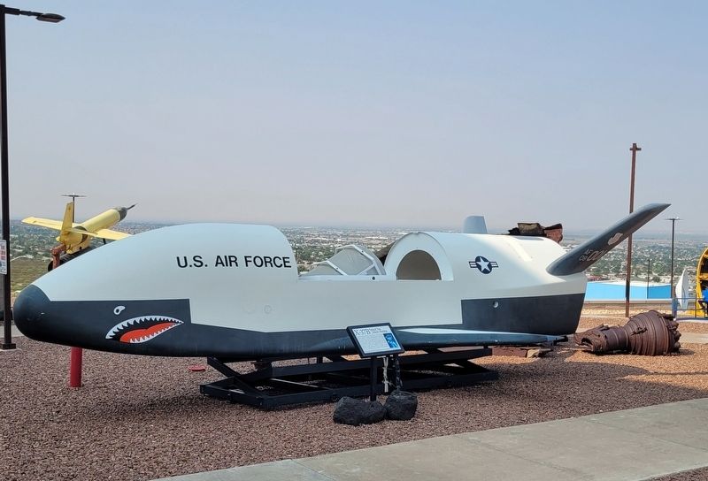 The view of the X-37B Orbital Test Vehicle Mockup and Marker. Click for full size. The view of the X-37B Orbital Test Vehicle Mockup and Marker image. Click for full size.