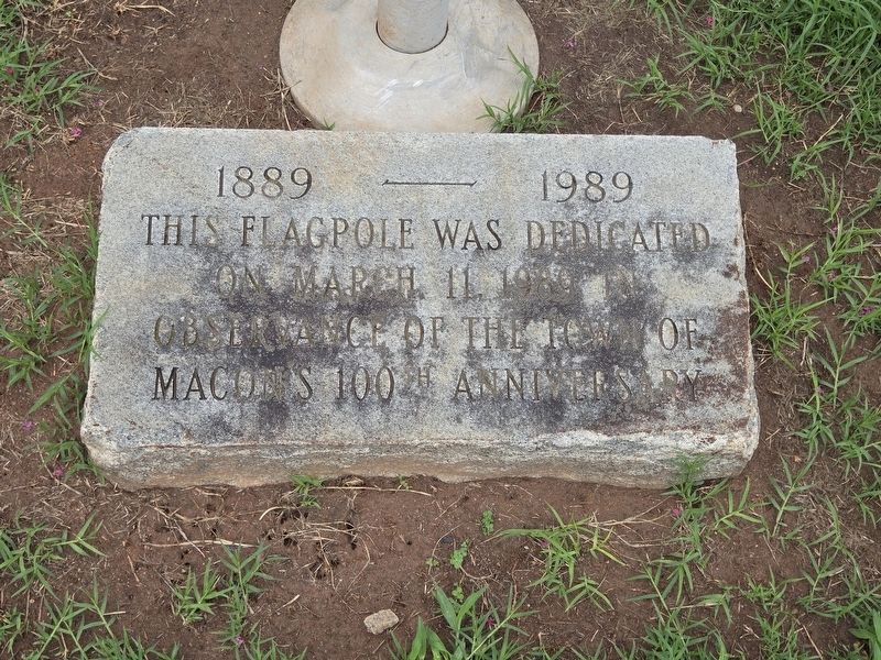 Centennial flag pole near Macon Depot 1839 Marker. Click for full size. Centennial flag pole near Macon Depot 1839 Marker image. Click for full size.