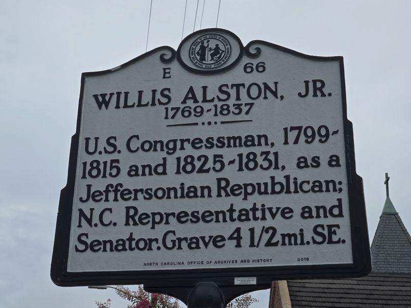 Closeup of Willis Alston, Jr. Marker. Click for full size. Closeup of Willis Alston, Jr. Marker image. Click for full size.