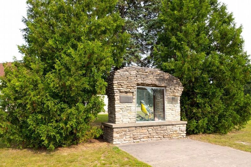 The Kirktland�s Warbler Monument image. Click for full size.