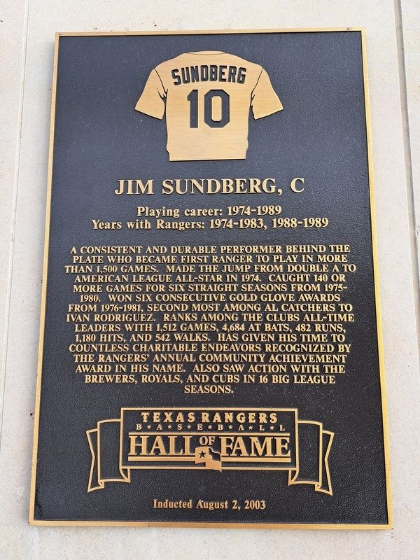 Jim Sundberg, C Marker. Click for full size. Jim Sundberg, C Marker image. Click for full size.