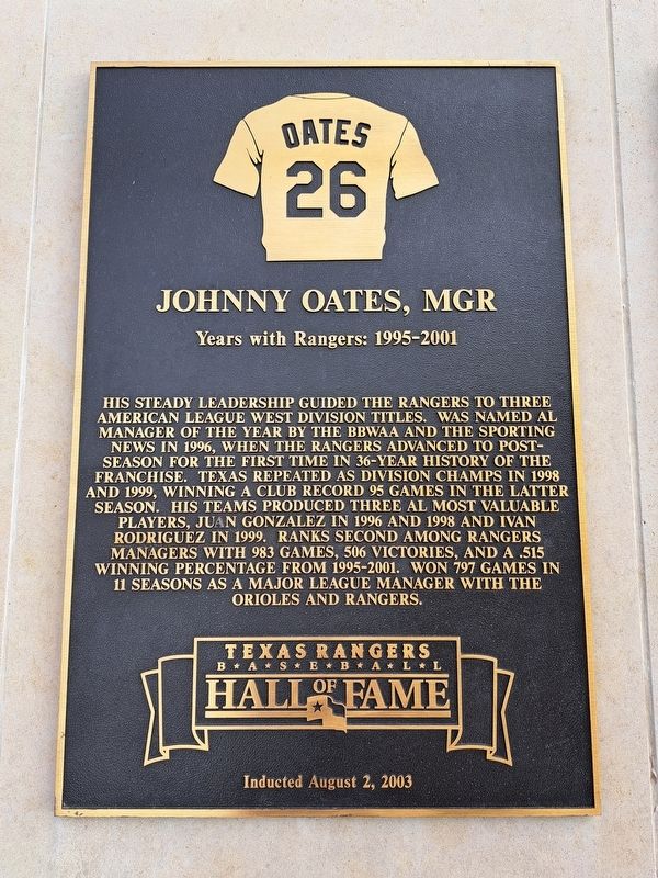Johnny Oates, MGR Marker image. Click for full size.