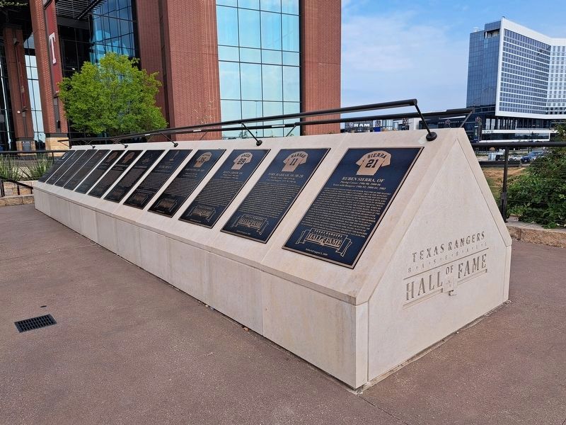 Texas Rangers Baseball Hall of Fame plaques. image. Click for full size.