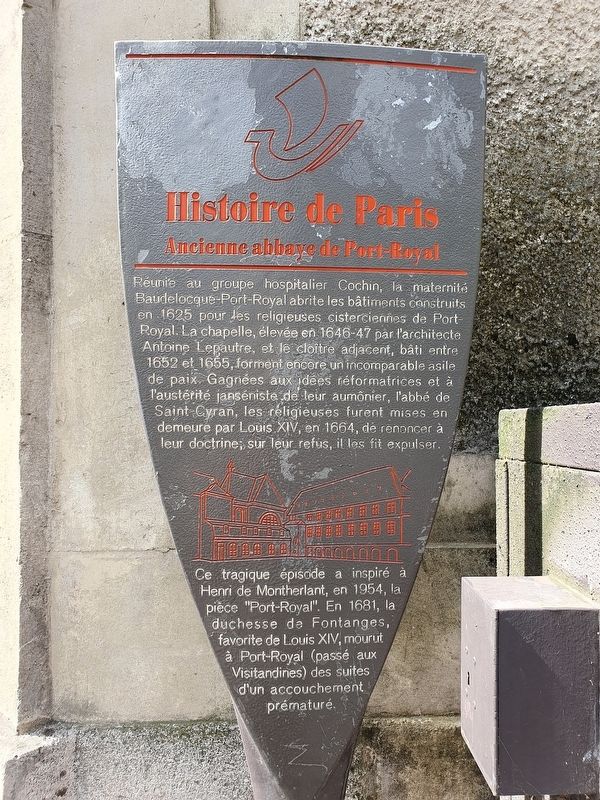 Ancienne abbaye de Port-Royal Marker. Click for full size. Ancienne abbaye de Port-Royal Marker image. Click for full size.
