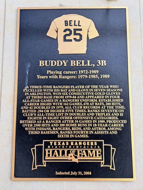 Buddy Bell, 3B Marker image. Click for full size.