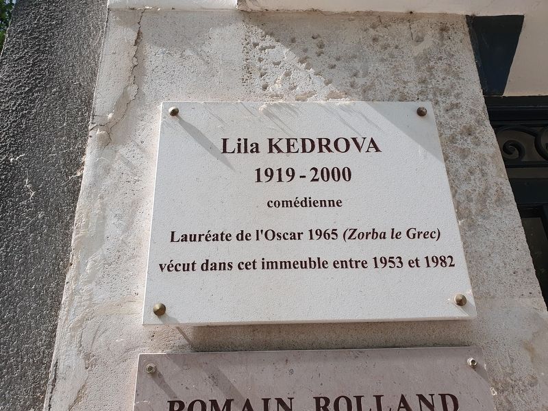 Lila Kedrova Marker. Click for full size. Lila Kedrova Marker image. Click for full size.