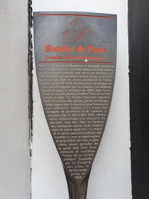 Le bal de la Grande Chaumière Marker. Click for full size. Le bal de la Grande Chaumière Marker image. Click for full size.