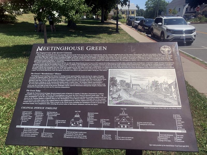 Meetinghouse Green Marker. Click for full size. Meetinghouse Green Marker image. Click for full size.