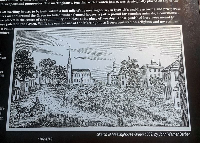 Sketch of Meetinghouse Green, 1839. Click for full size. Sketch of Meetinghouse Green, 1839 image. Click for full size.