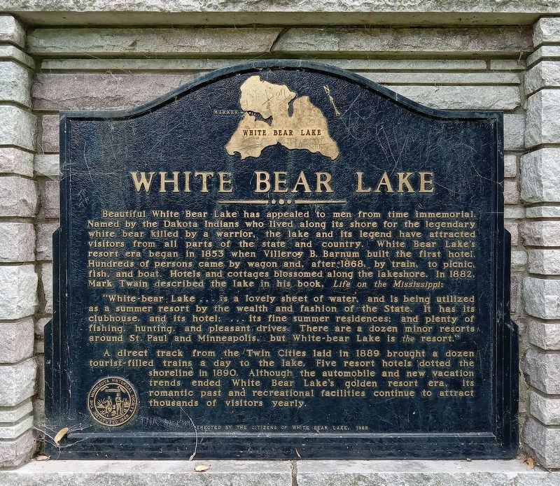 White Bear Lake Marker (obverse). Click for full size. White Bear Lake Marker (obverse) image. Click for full size.