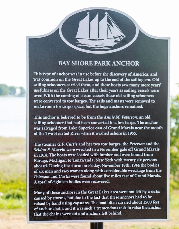 Bay Shore Park Anchor Marker. Click for full size. Bay Shore Park Anchor Marker image. Click for full size.