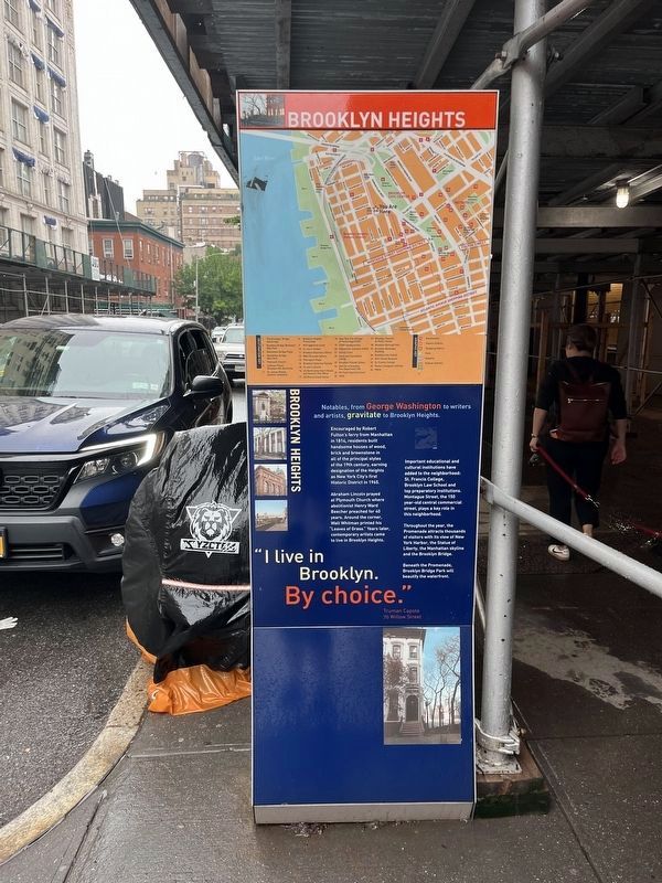 Brooklyn Heights side of the marker. Click for full size. Brooklyn Heights side of the marker image. Click for full size.