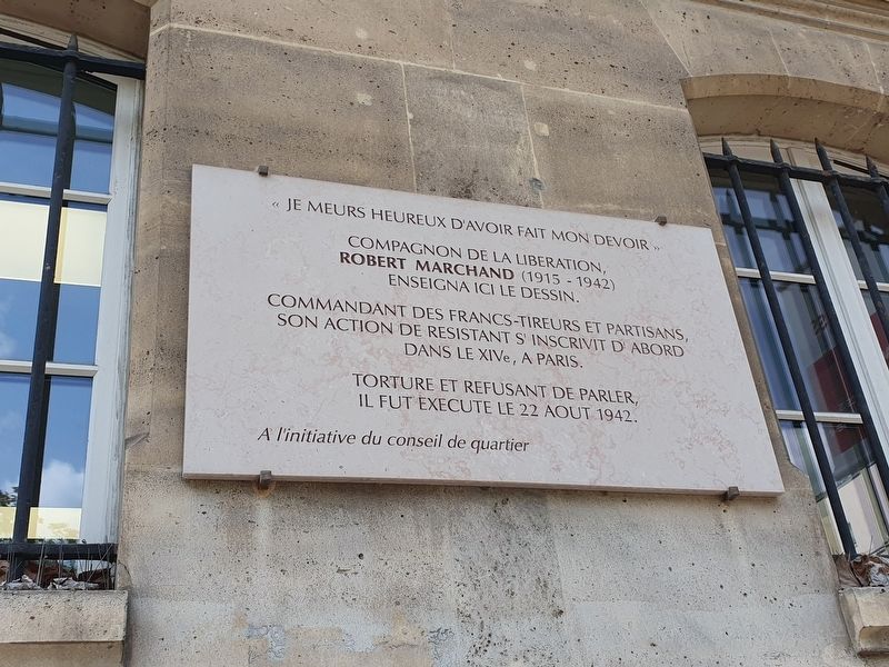 Robert Marchand Marker. Click for full size. Robert Marchand Marker image. Click for full size.