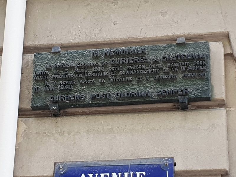 Edouard de Curieres de Castelnau Marker. Click for full size. Edouard de Curieres de Castelnau Marker image. Click for full size.