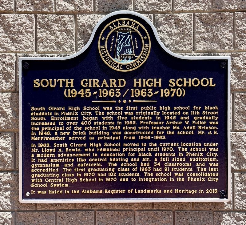 South Girard High School Marker image. Click for full size.