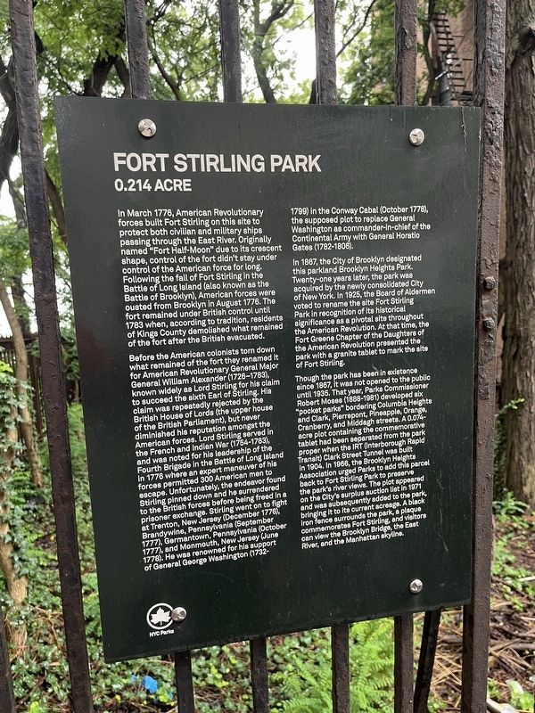 Fort Stirling Park Marker. Click for full size. Fort Stirling Park Marker image. Click for full size.