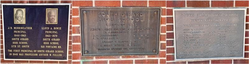 South Girard High School Principals & dedication plaques. image. Click for full size.