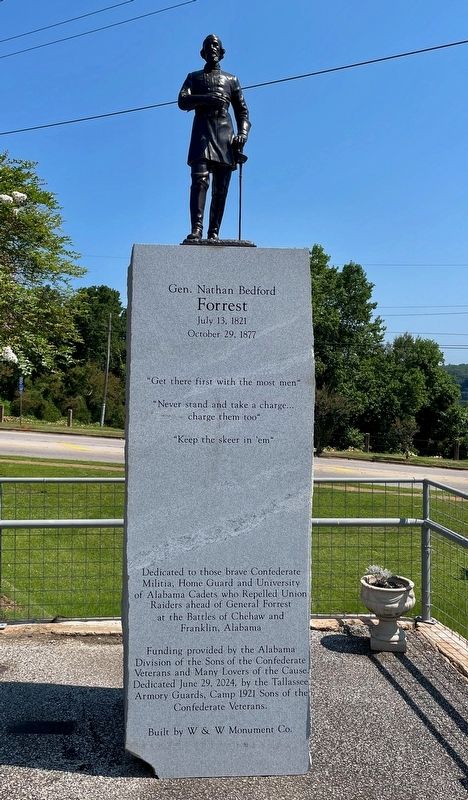 Nathan Bedford Forrest Monument next to marker.. Click for full size. Nathan Bedford Forrest Monument next to marker. image. Click for full size.