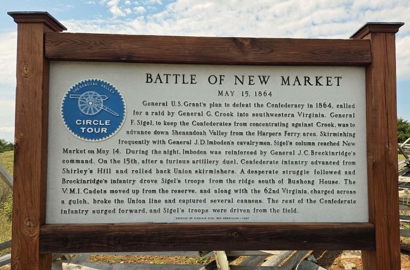 Battle of New Market Marker. Click for full size. Battle of New Market Marker image. Click for full size.