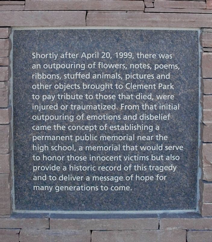 Columbine High School Marker. Click for full size. Columbine High School Marker image. Click for full size.