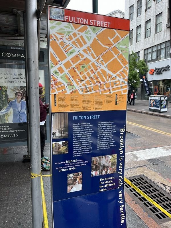 Fulton Street side of the marker. Click for full size. Fulton Street side of the marker image. Click for full size.