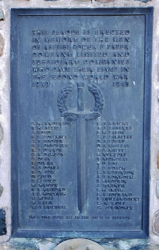 Sault Ste. Marie World War II Memorial. Click for full size. Sault Ste. Marie World War II Memorial image. Click for full size.