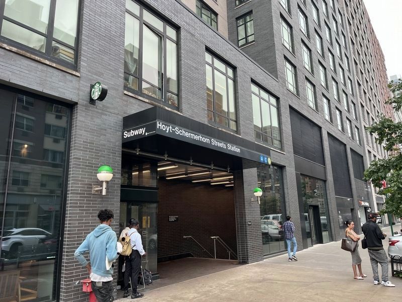 The entrance to the Hoyt-Schermerhorn Streets Station. Click for full size. The entrance to the Hoyt-Schermerhorn Streets Station image. Click for full size.