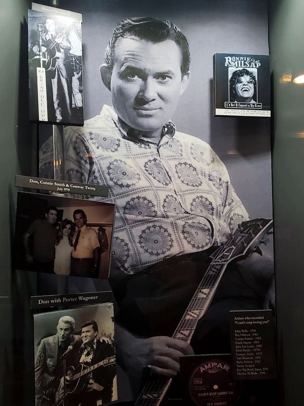 Don Gibson and memorabilia on display at Don Gibson Theater. Click for full size. Don Gibson and memorabilia on display at Don Gibson Theater image. Click for full size.