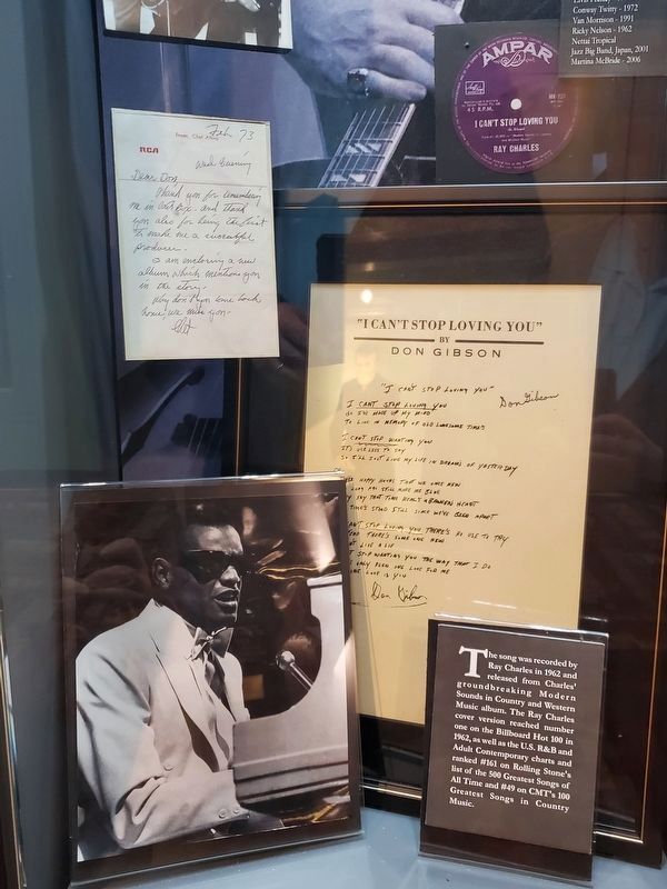 Don Gibson memorabilia on display at the Don Gibson Theater, Shelby NC. Click for full size. Don Gibson memorabilia on display at the Don Gibson Theater, Shelby NC image. Click for full size.