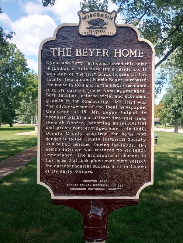The Beyer Home Marker. Click for full size. The Beyer Home Marker image. Click for full size.