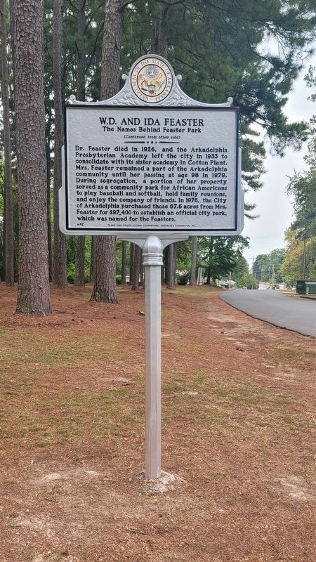 W.D. and Ida Feaster Marker Reverse. Click for full size. W.D. and Ida Feaster Marker Reverse image. Click for full size.