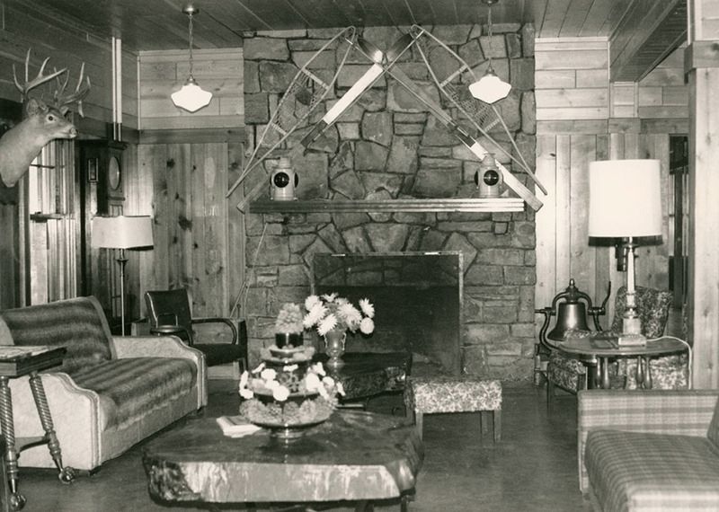 Historical interior photograph of the Izaak Walton Inn. Click for full size. Historical interior photograph of the Izaak Walton Inn image. Click for full size.