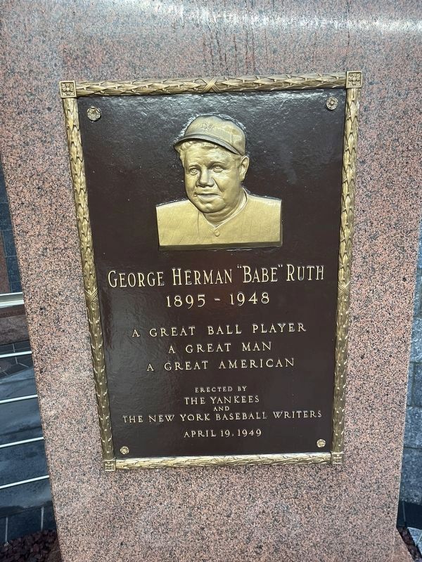 George Herman "Babe" Ruth Marker. Click for full size. George Herman "Babe" Ruth Marker image. Click for full size.