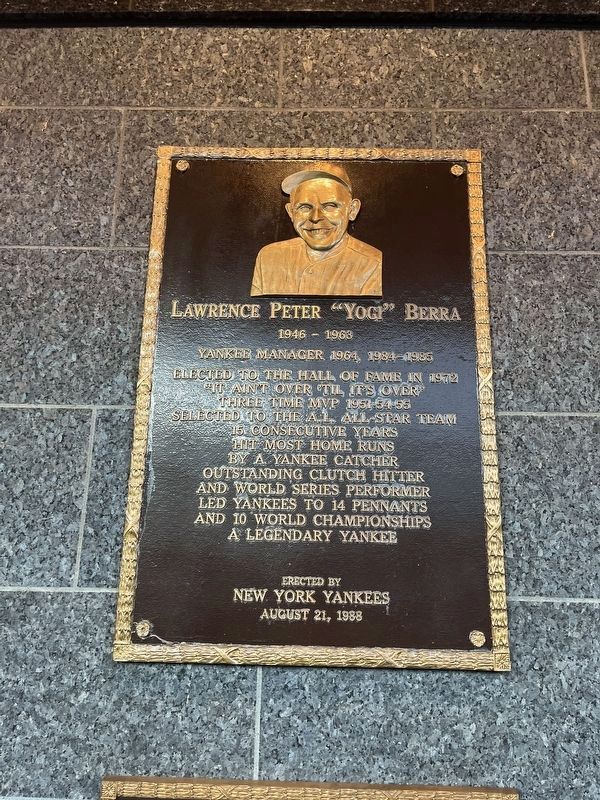 Lawrence Peter "Yogi" Berra Marker image. Click for full size.