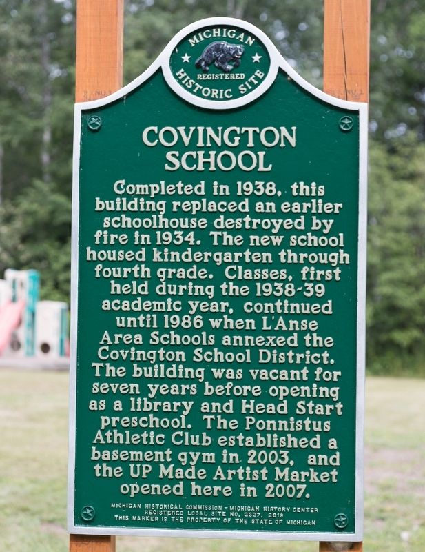 Covington School Marker. Click for full size. Covington School Marker image. Click for full size.