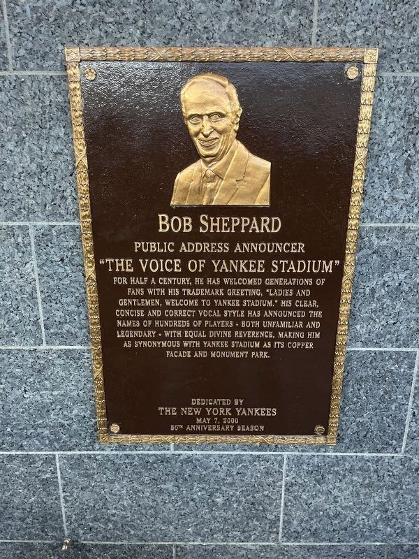 Bob Sheppard Marker. Click for full size. Bob Sheppard Marker image. Click for full size.