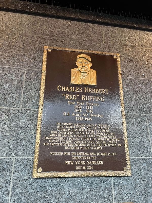 Charles Herbert "Red" Ruffing Marker image. Click for full size.